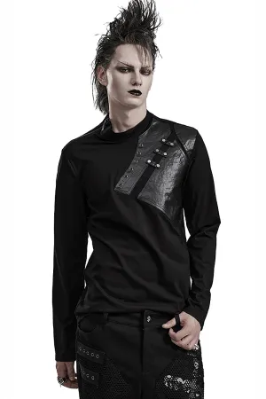 Edgy Male Metal Accented Long Sleeves Sweatshirt