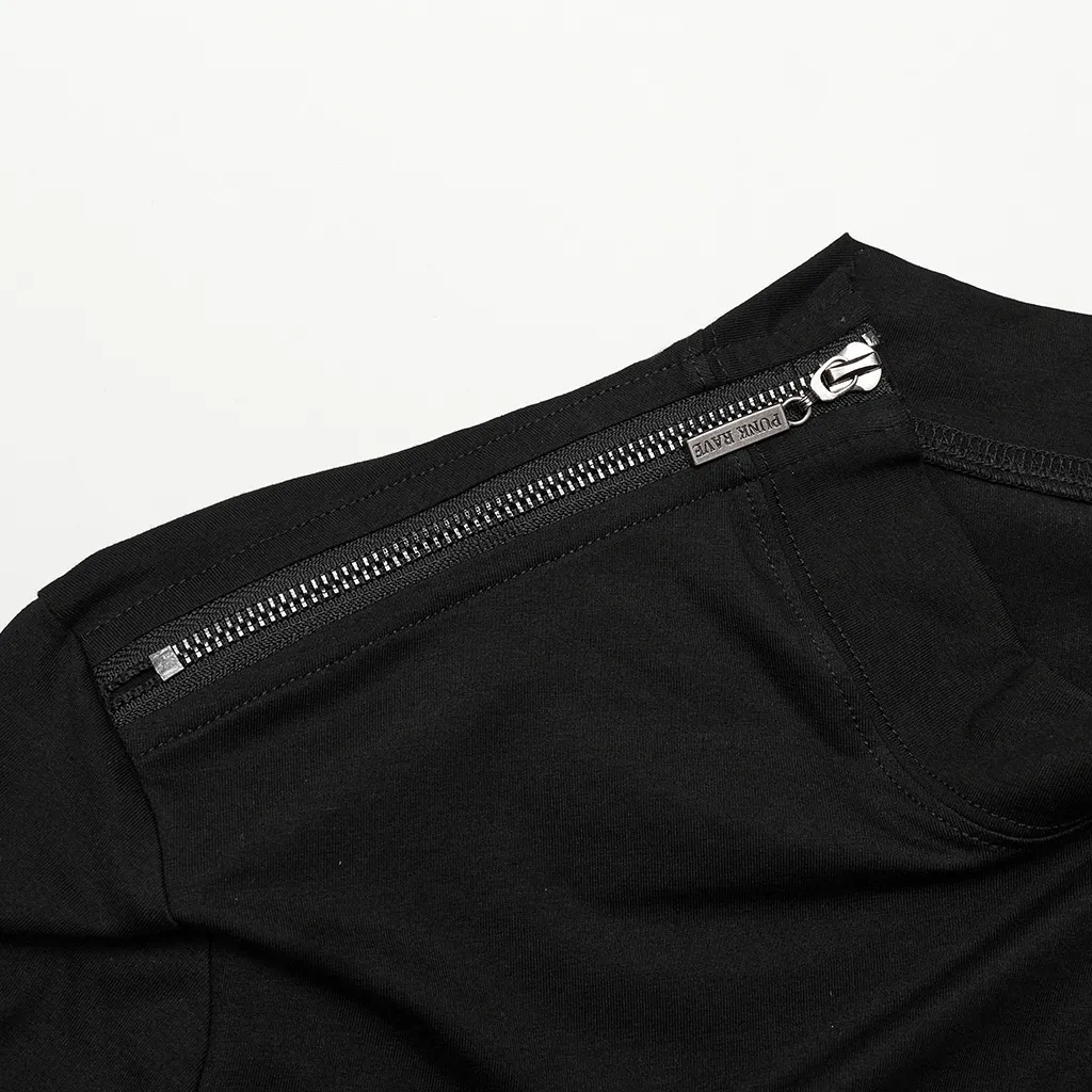 Edgy Male Metal Accented Long Sleeves Sweatshirt