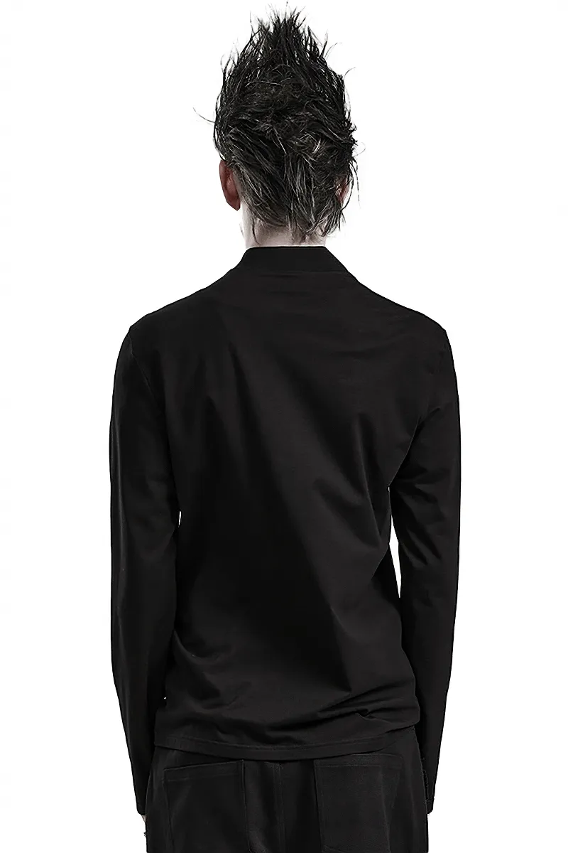 Edgy Male Metal Accented Long Sleeves Sweatshirt