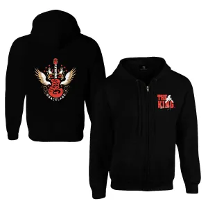 Elvis The King Wing Guitar Zip Hoodie
