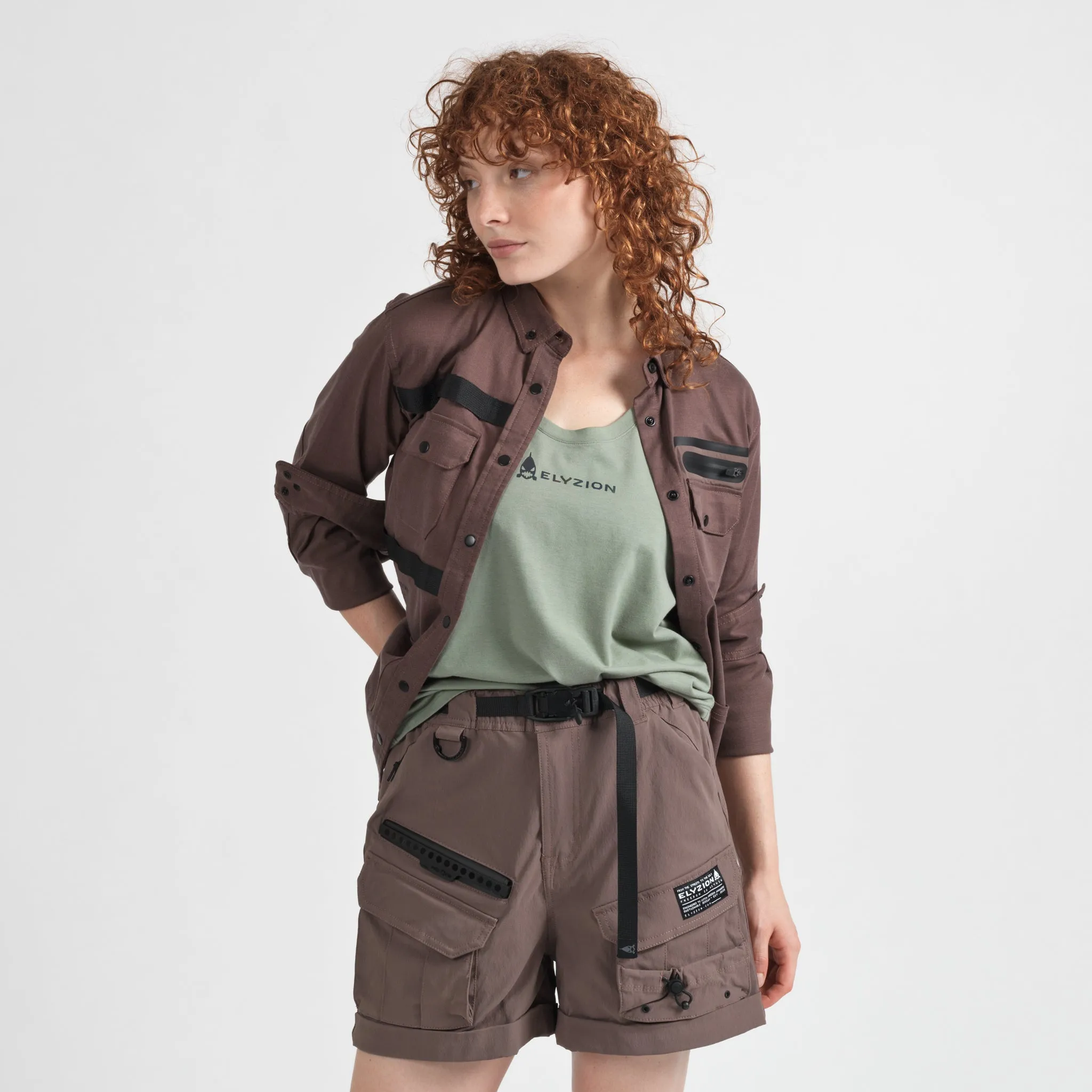 Elyzion "Yangzi" Cargo Shorts - Coffee Quartz