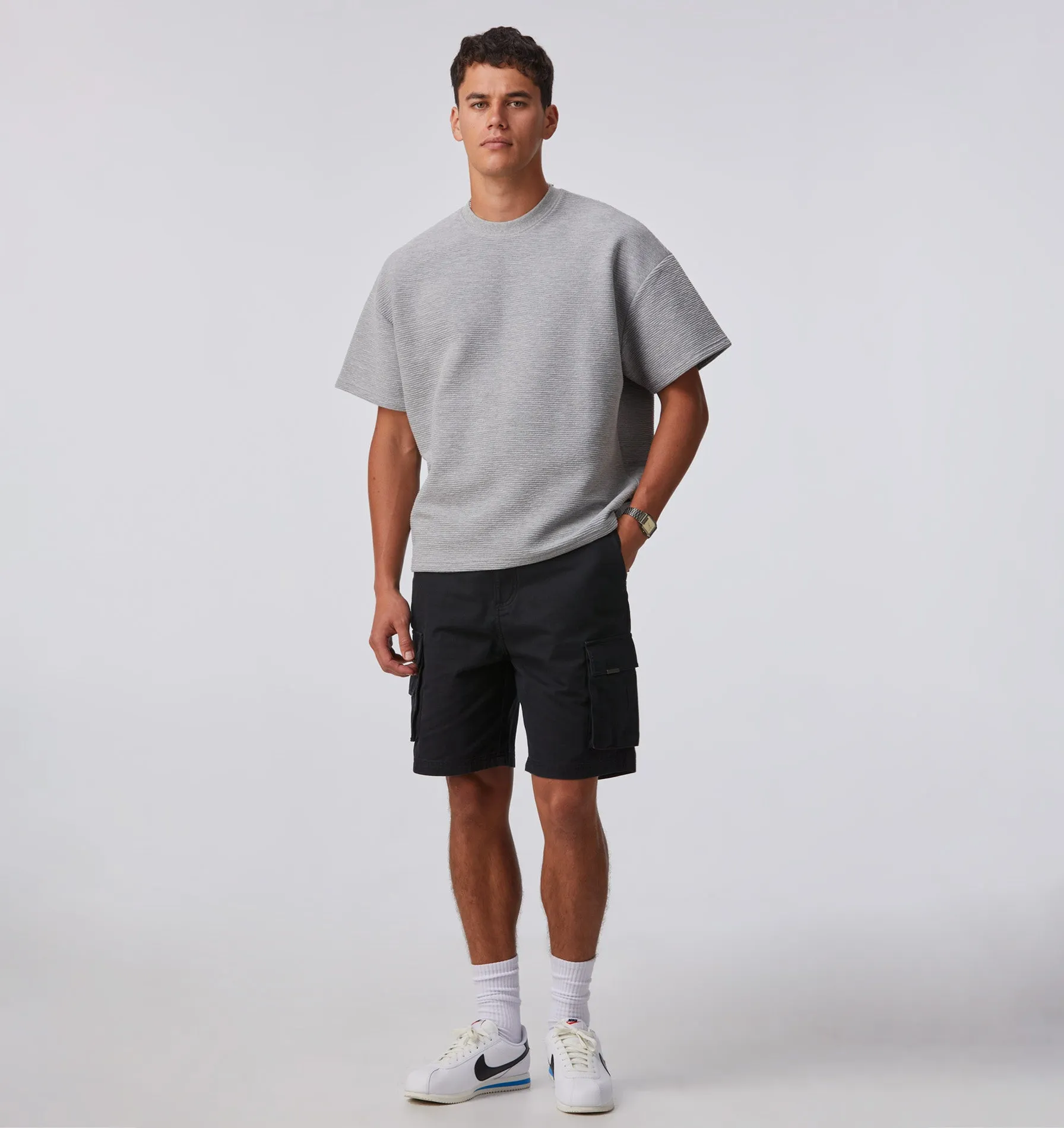 Ezra Cargo Short - Washed Black