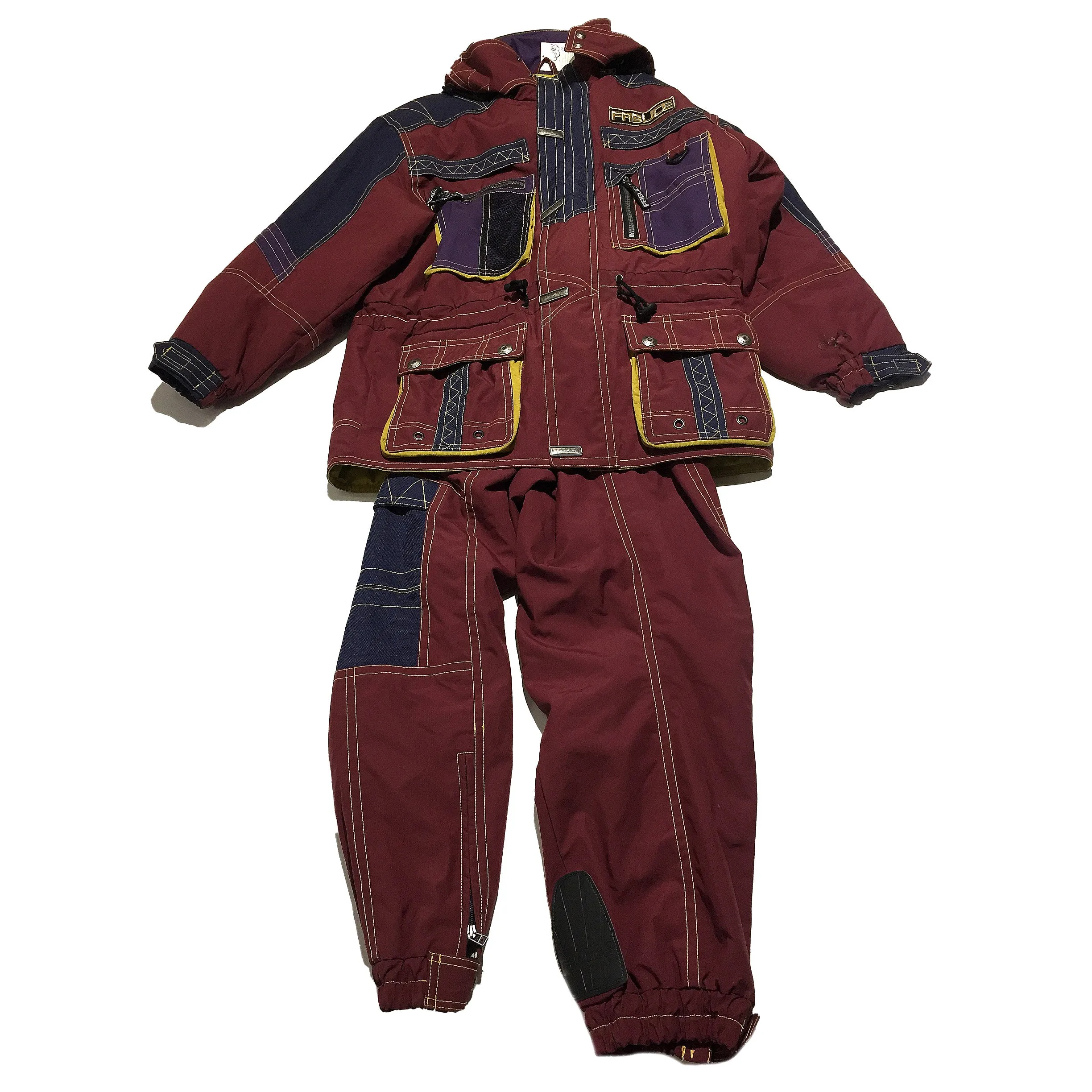 Fablice Burgundy, Yellow, Purple Ski Jacket