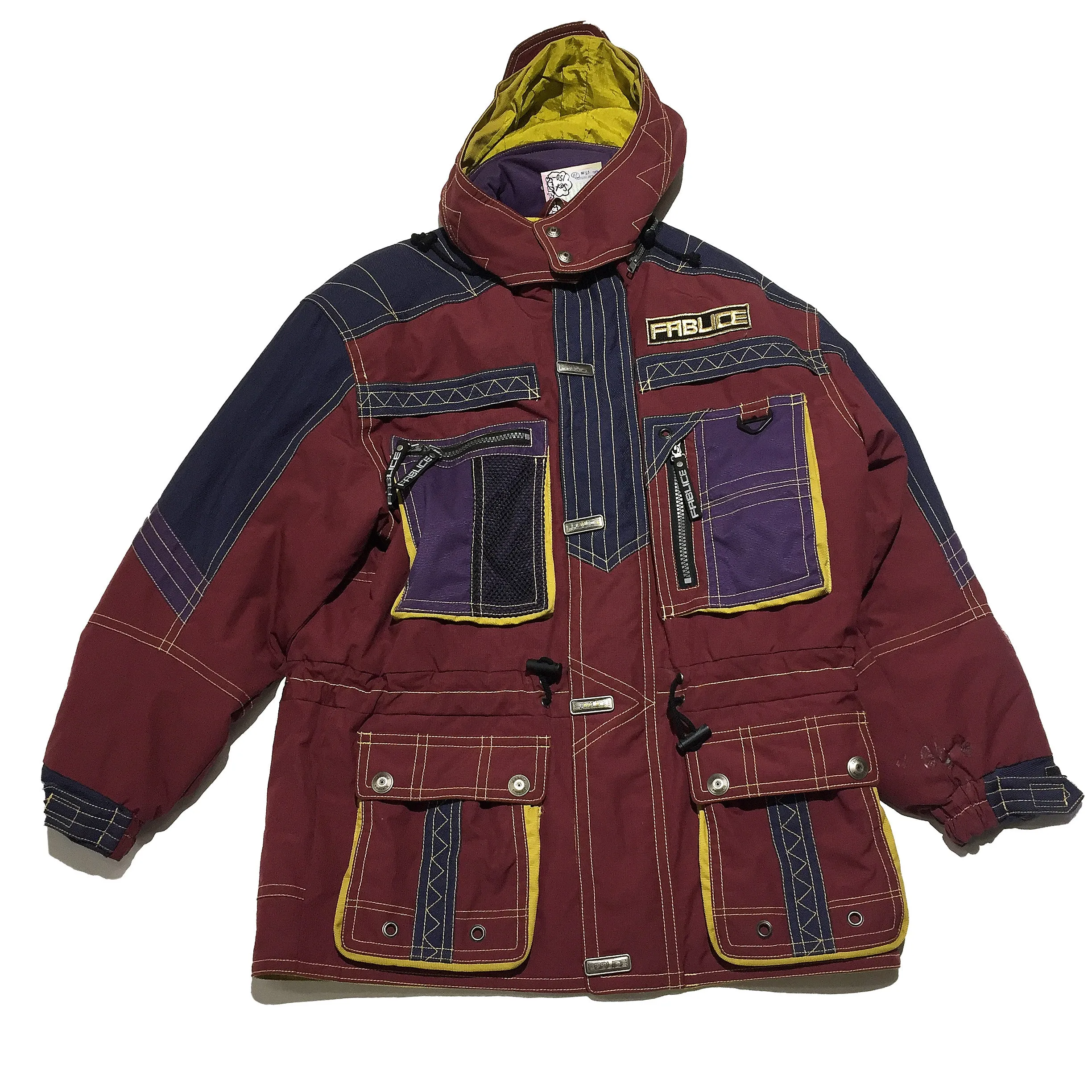 Fablice Burgundy, Yellow, Purple Ski Jacket