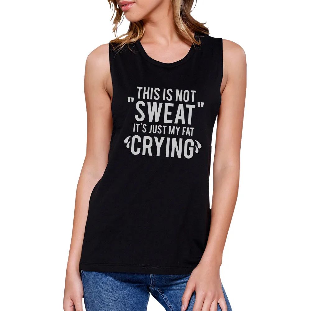 Fat Crying Womens Funny Work Out Tank Top Muscle Shirt Gift For Gym