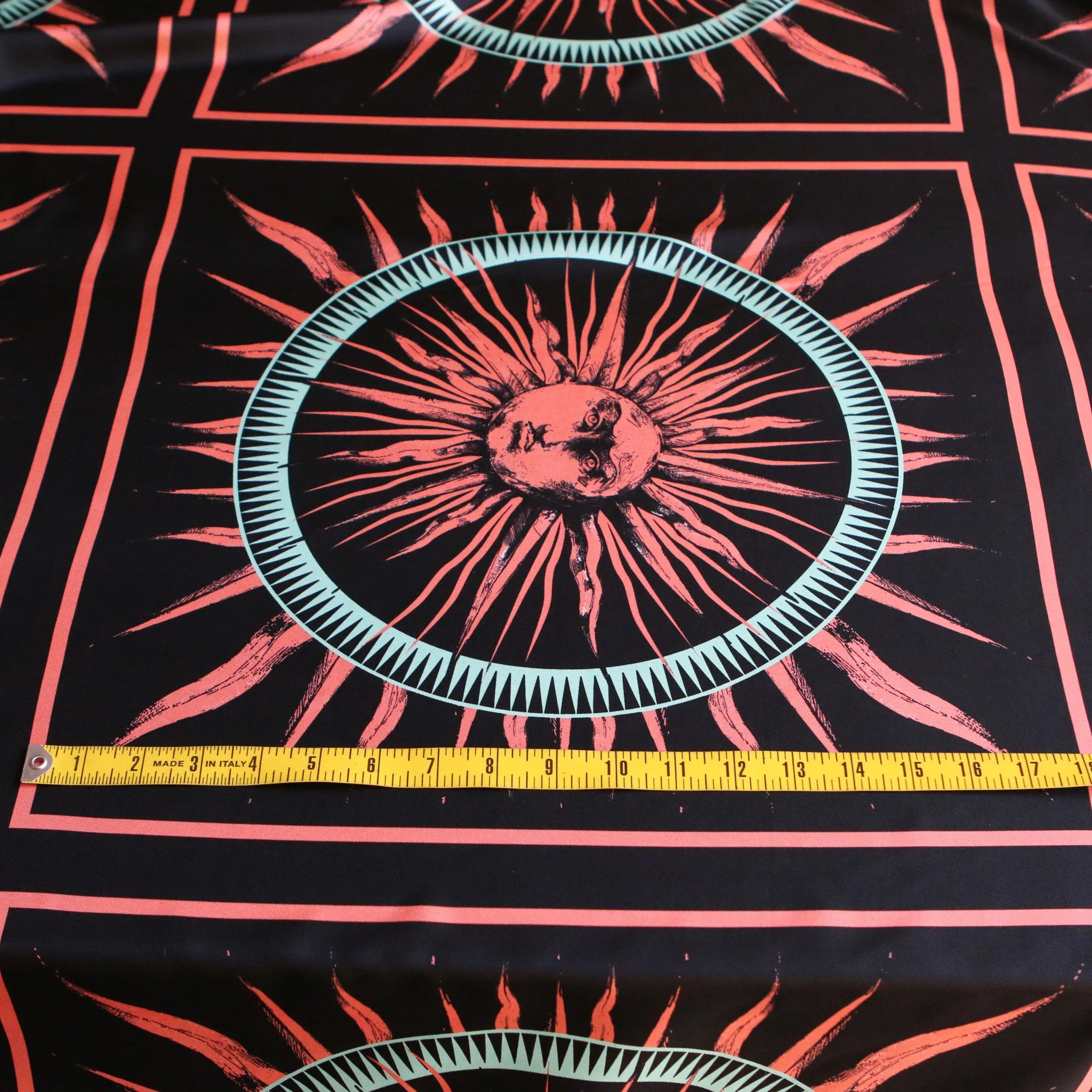 Fausto Sun Black Silk Twill - Panel Print