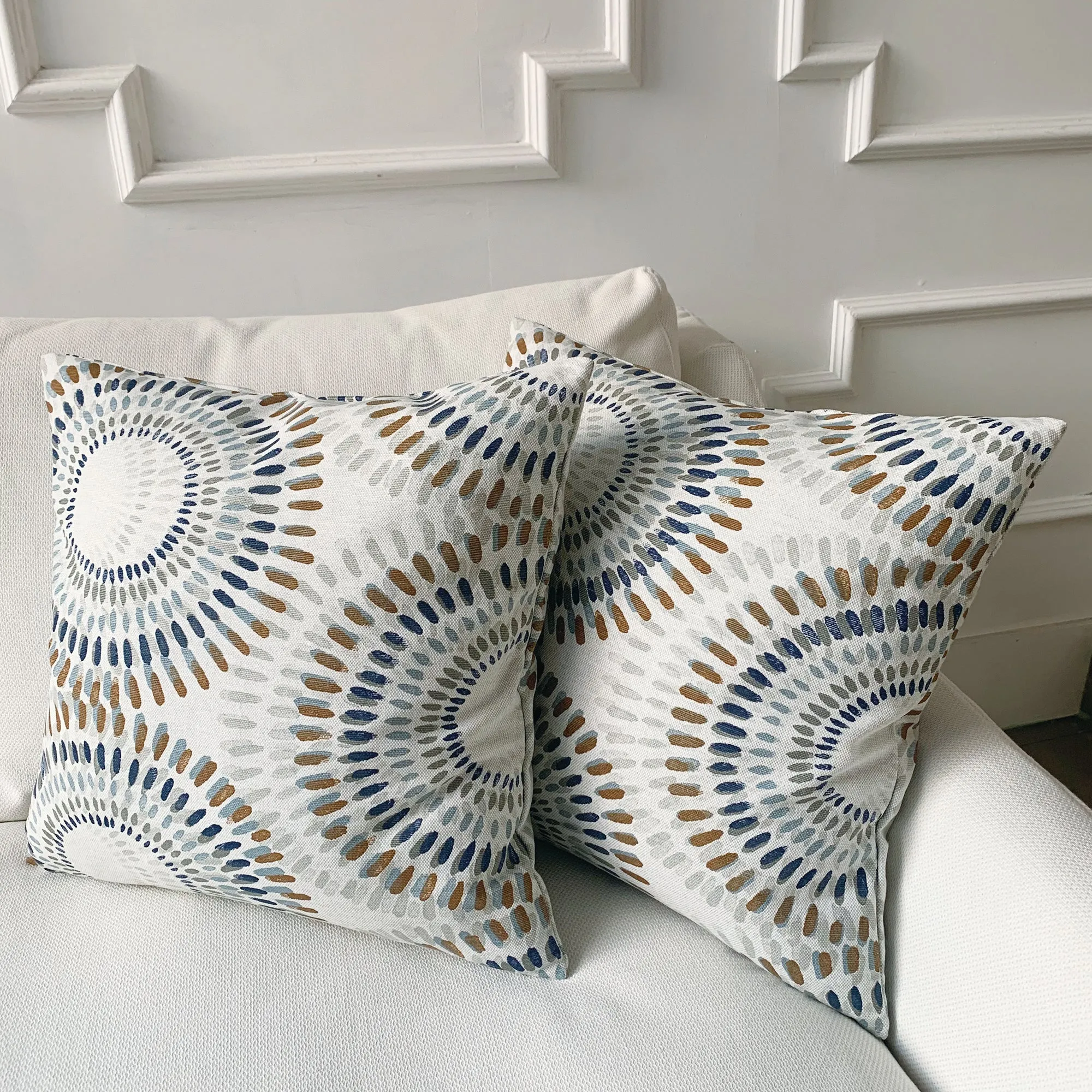 Filmore Flax Geometric Throw Pillow Cover 20x20