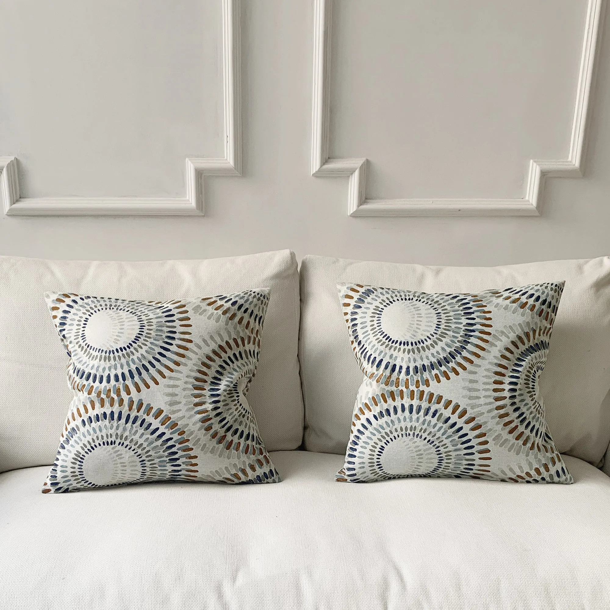 Filmore Flax Geometric Throw Pillow Cover 20x20
