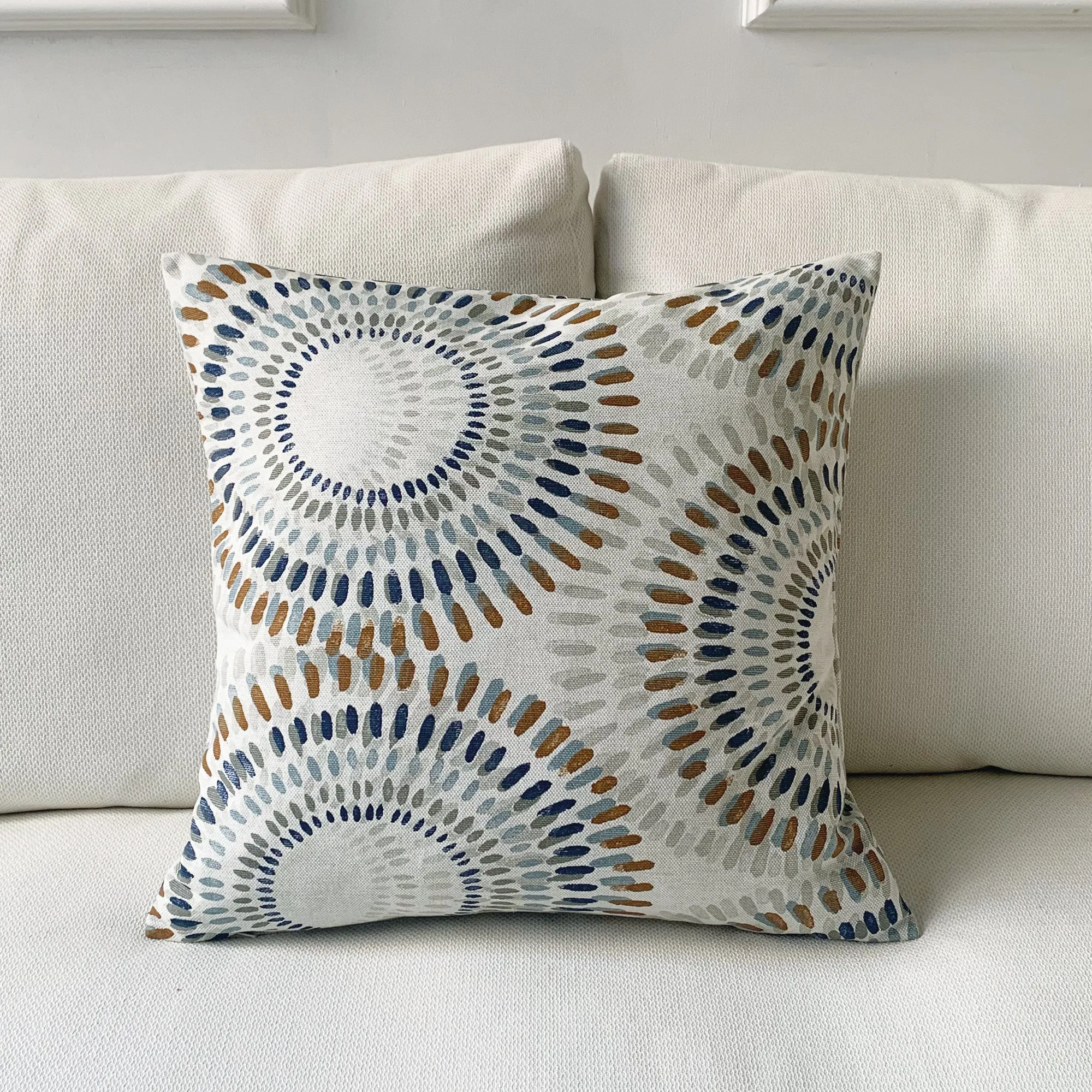 Filmore Flax Geometric Throw Pillow Cover 20x20