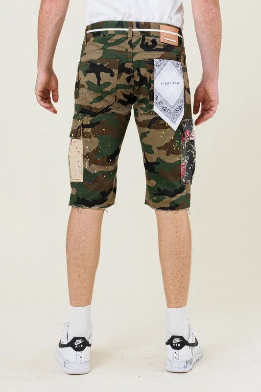 FLOWER PATCH CAMO CARGO SHORT