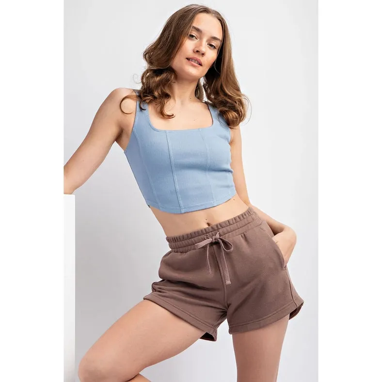 French Terry Basic Short Smoky Brown