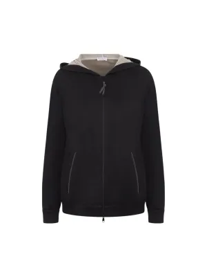Full-Zip Hoodie Cotton Silk