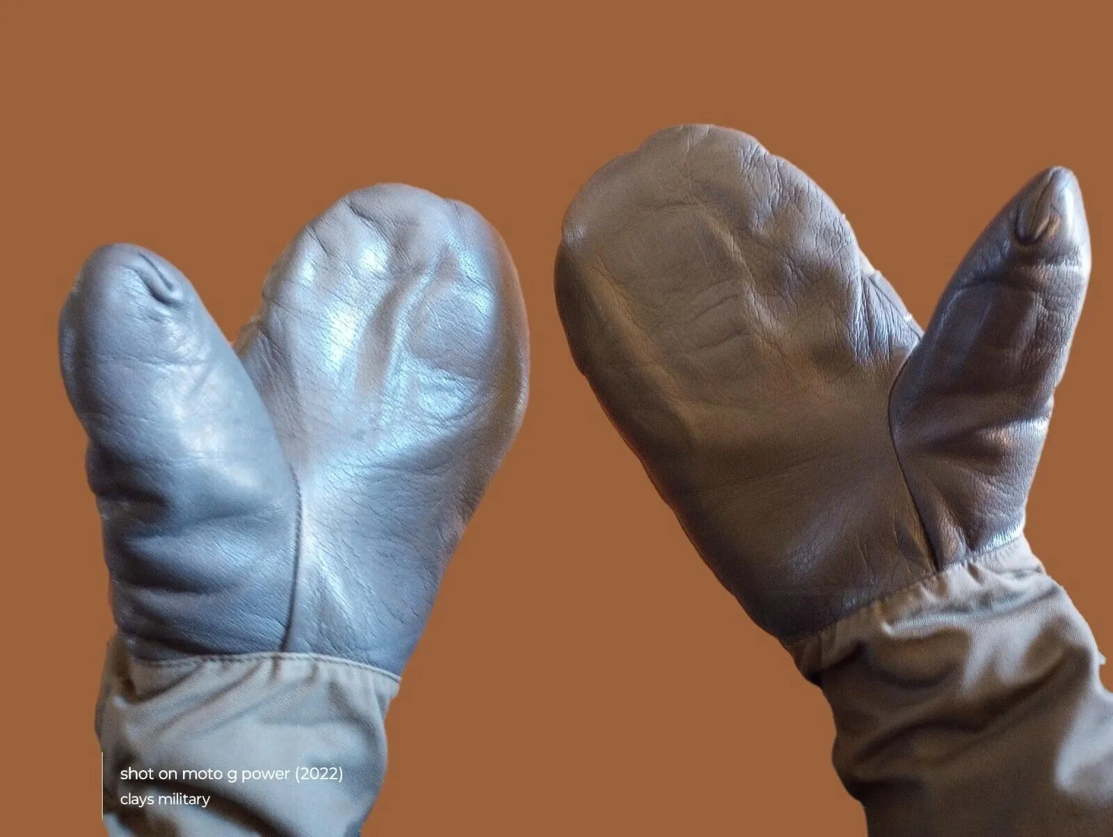 GERMAN MILITARY LINED MITTENS ARMY COLD WEATHER LEATHER PALMS SURPLUS