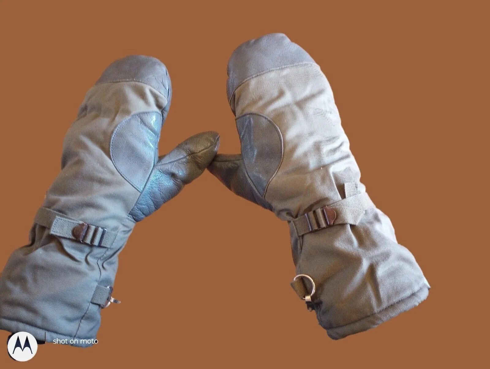 GERMAN MILITARY LINED MITTENS ARMY COLD WEATHER LEATHER PALMS SURPLUS