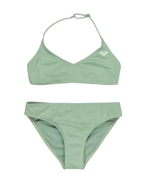 Girls Solid Active Tri Bikini Set in Basil