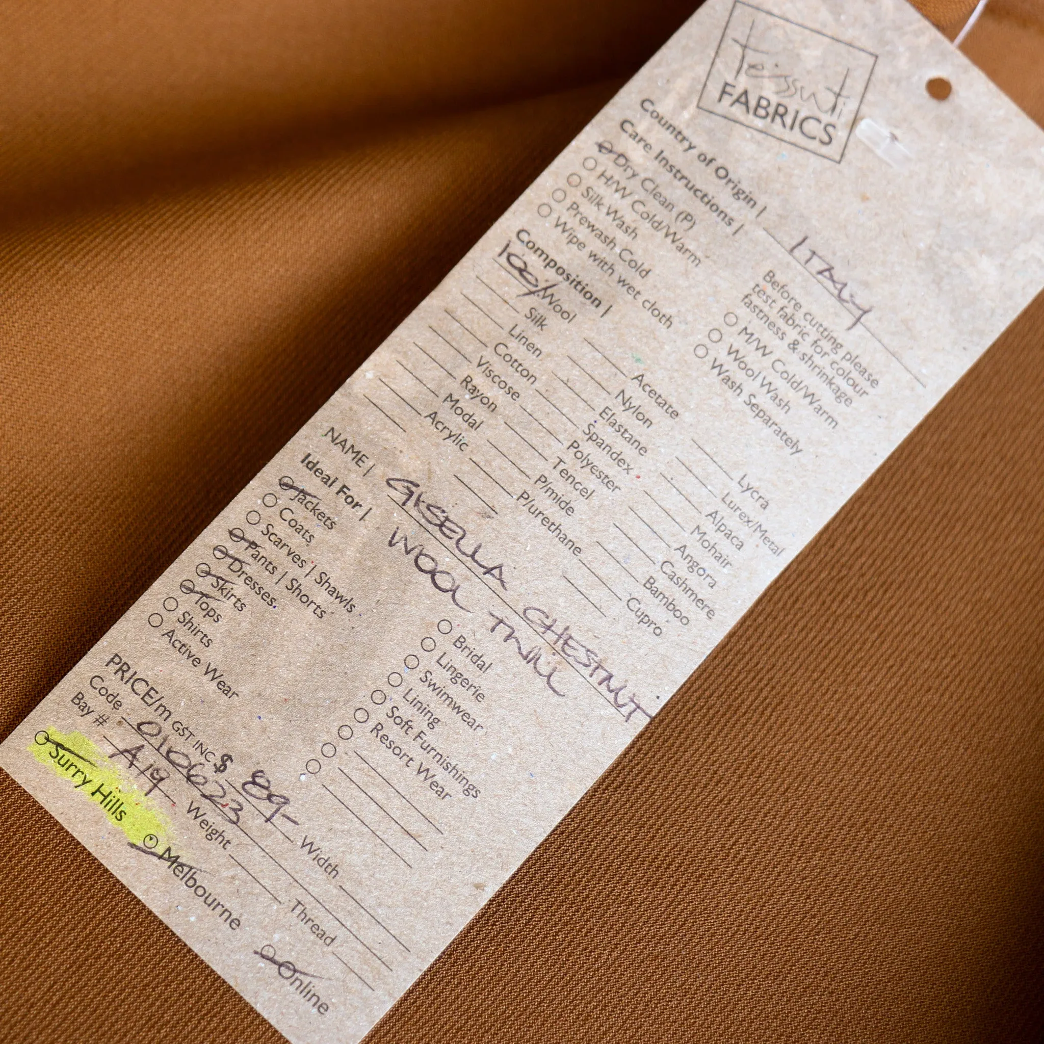 Gisella Chestnut Wool Twill