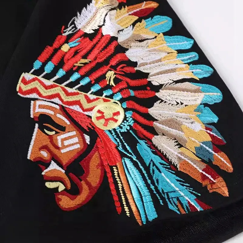 Heavy Embroidery Sport Shorts Native American Colors Unisex