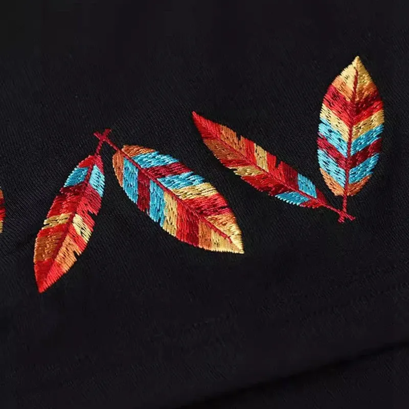 Heavy Embroidery Sport Shorts Native American Colors Unisex