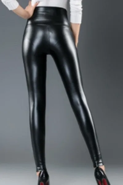 high waist  PU leggings