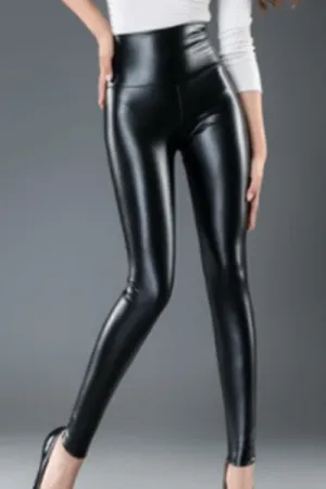 high waist  PU leggings