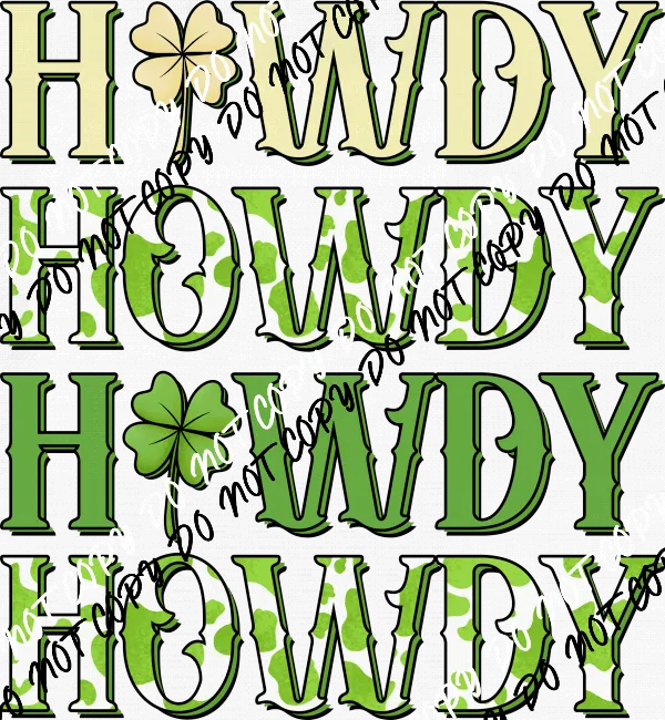 Howdy St. Patrick's Day DTF Transfer