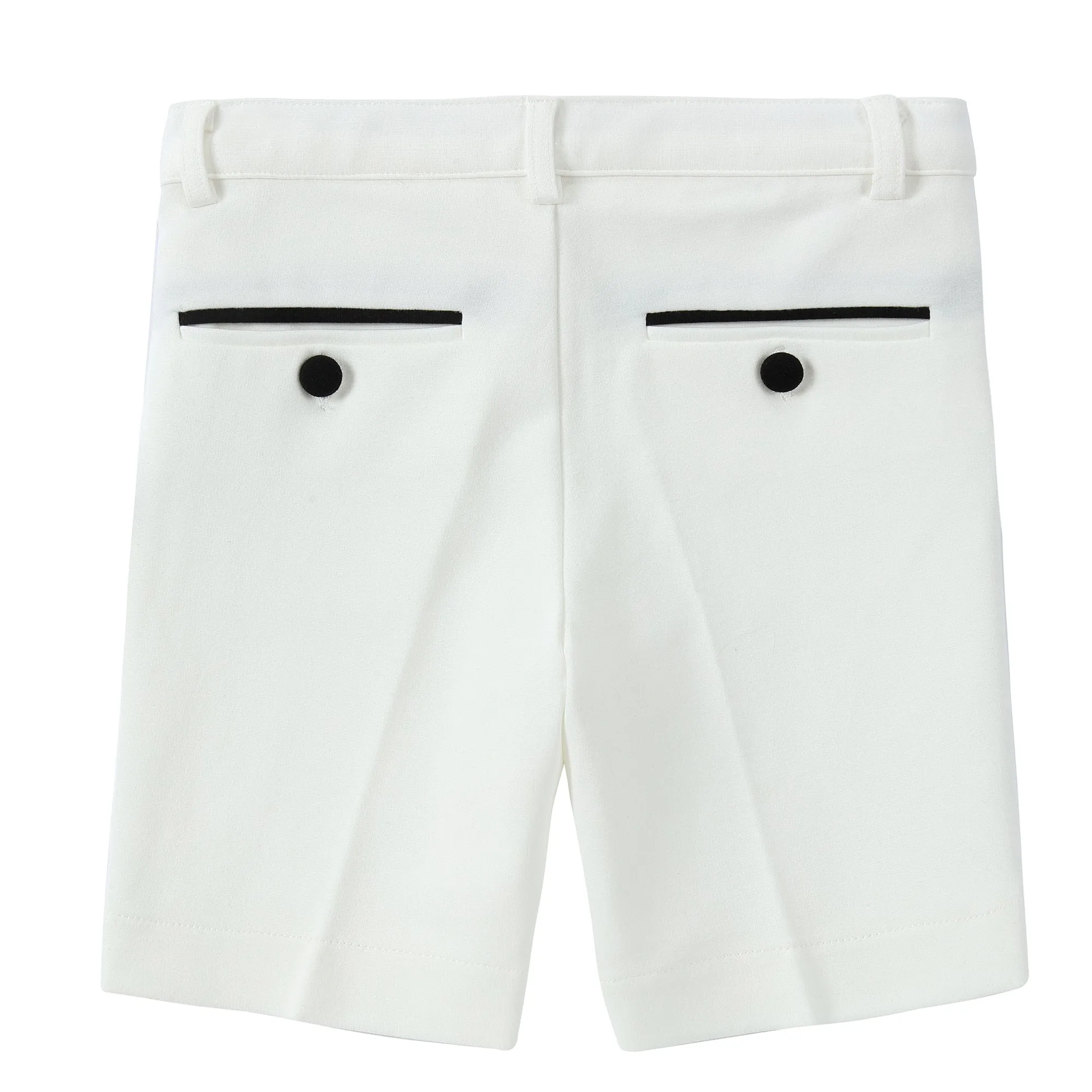 Ivory/ Black Trim Shorts- Matches Blazer