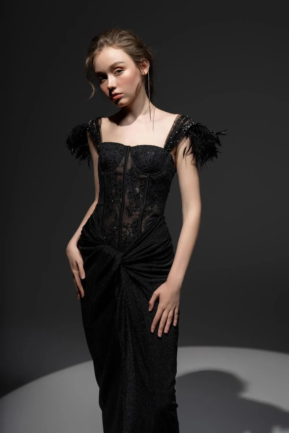 Izzy Sarong Chest Cup Lace Midi Dress