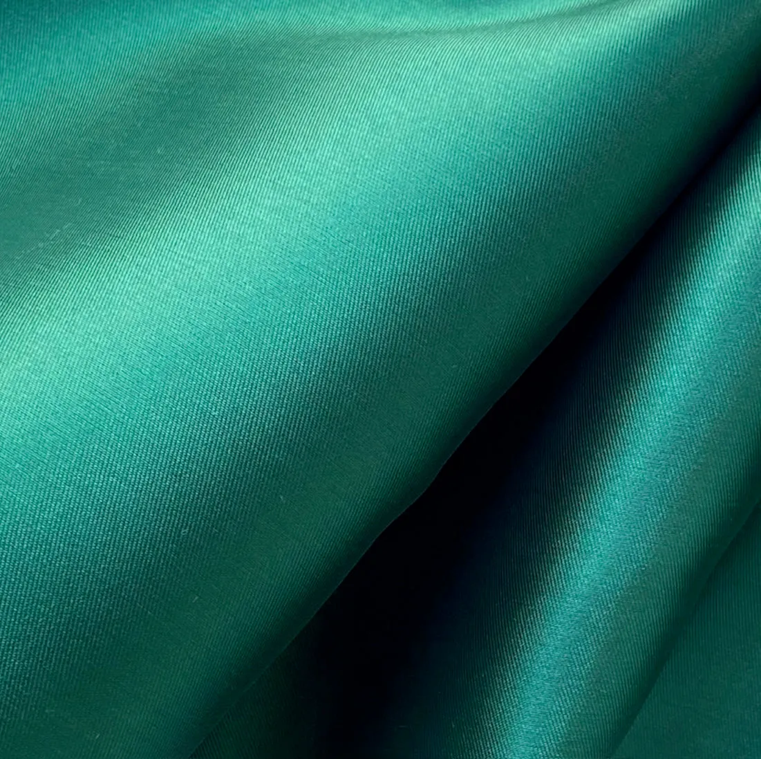 Jade Green Crisp Polyester Mikado Twill