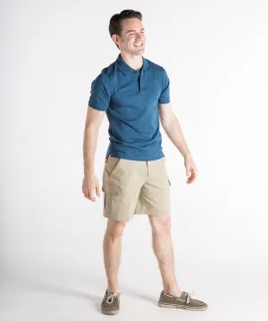 'Jason' Tall Men's Cargo Shorts: Sanded Cotton, Tan - Sz 33 and 42 / Tall - FINAL SALE