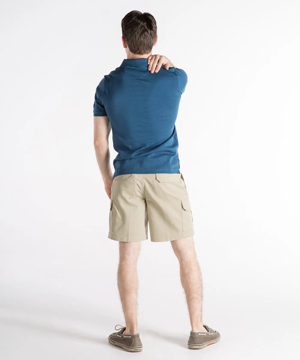 'Jason' Tall Men's Cargo Shorts: Sanded Cotton, Tan - Sz 33 and 42 / Tall - FINAL SALE