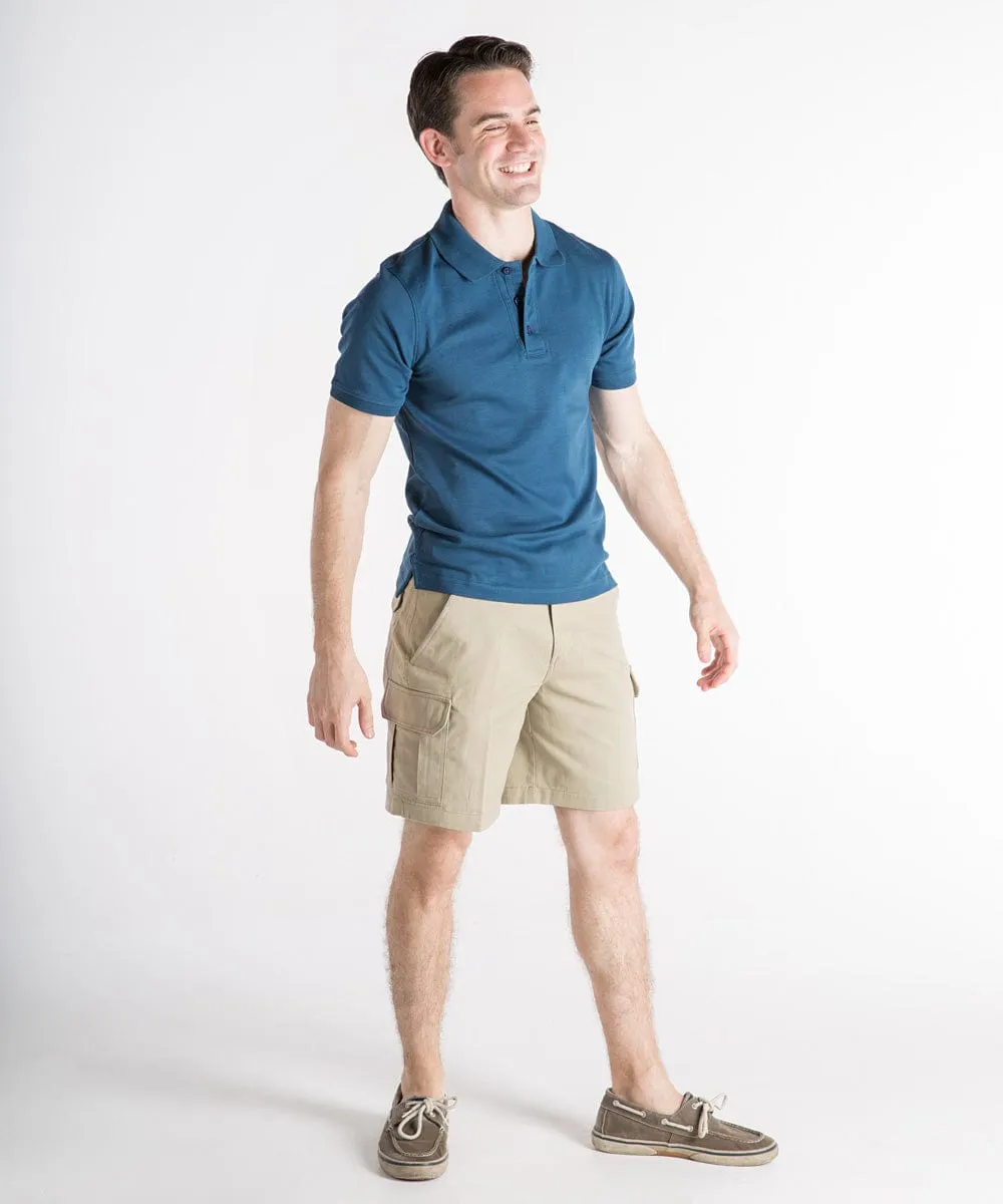 'Jason' Tall Men's Cargo Shorts: Sanded Cotton, Tan - Sz 33 and 42 / Tall - FINAL SALE