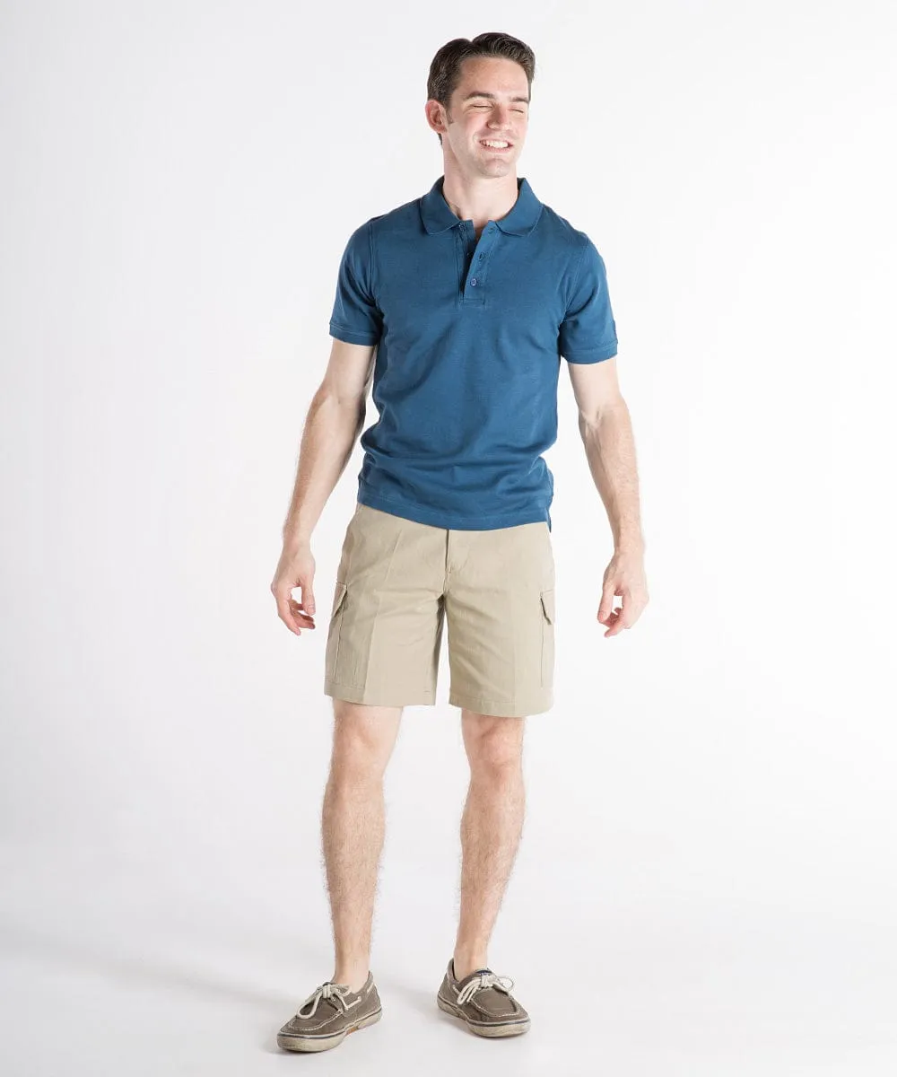 'Jason' Tall Men's Cargo Shorts: Sanded Cotton, Tan - Sz 33 and 42 / Tall - FINAL SALE