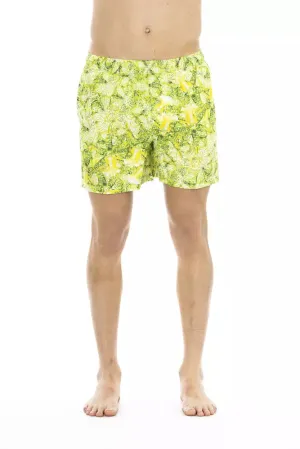 Just Cavalli Green Polyester Men Swim Short