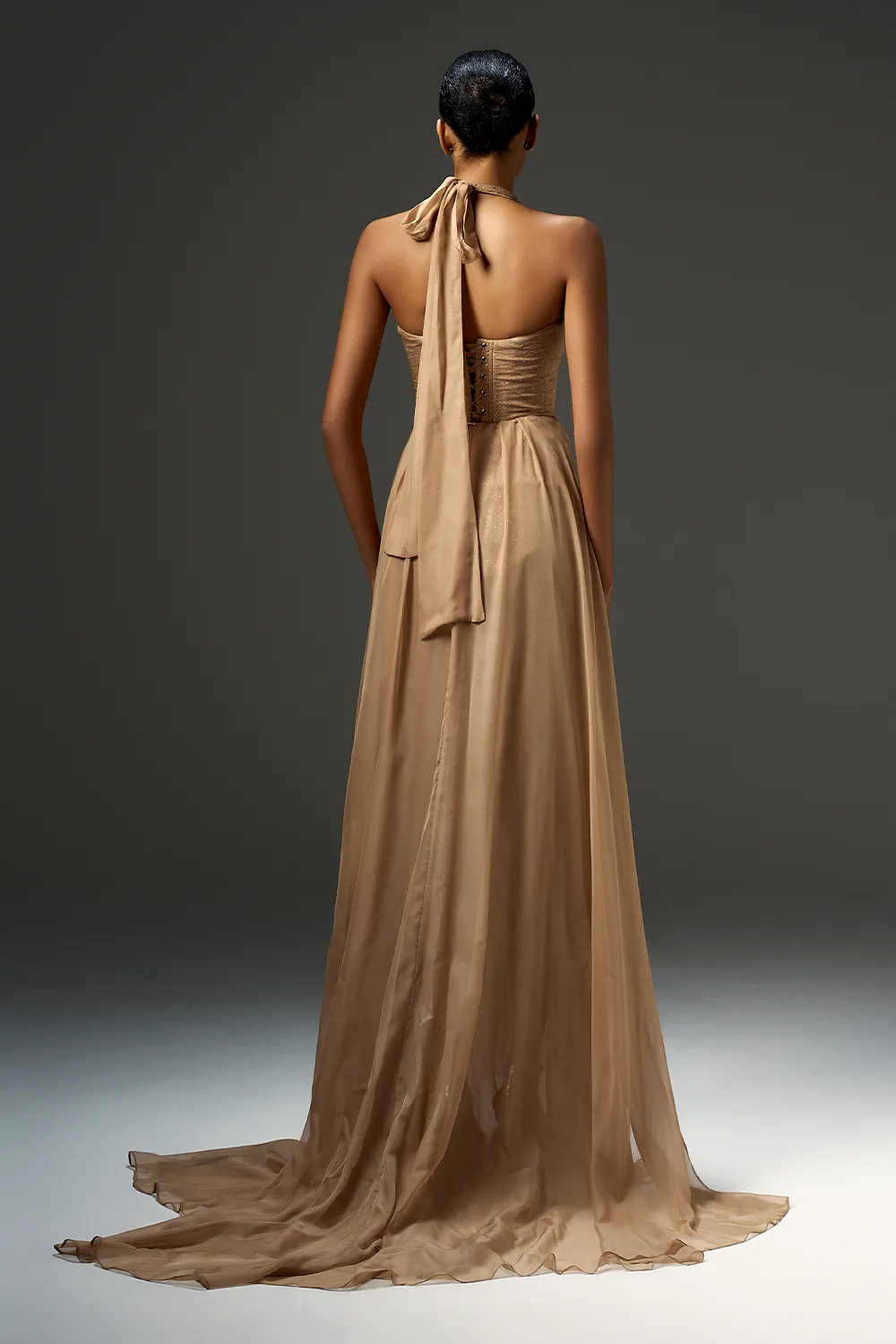 Kalani A-line Sarong Chiffon Floor Length Dress