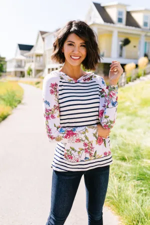Kangaroo Pocket Full of Flowers Hoodie