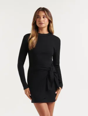 Kara Sarong Jersey Mini Dress