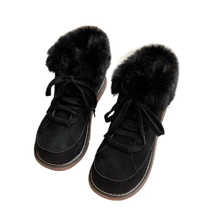 Lace up Low Top Platform Snow Boots