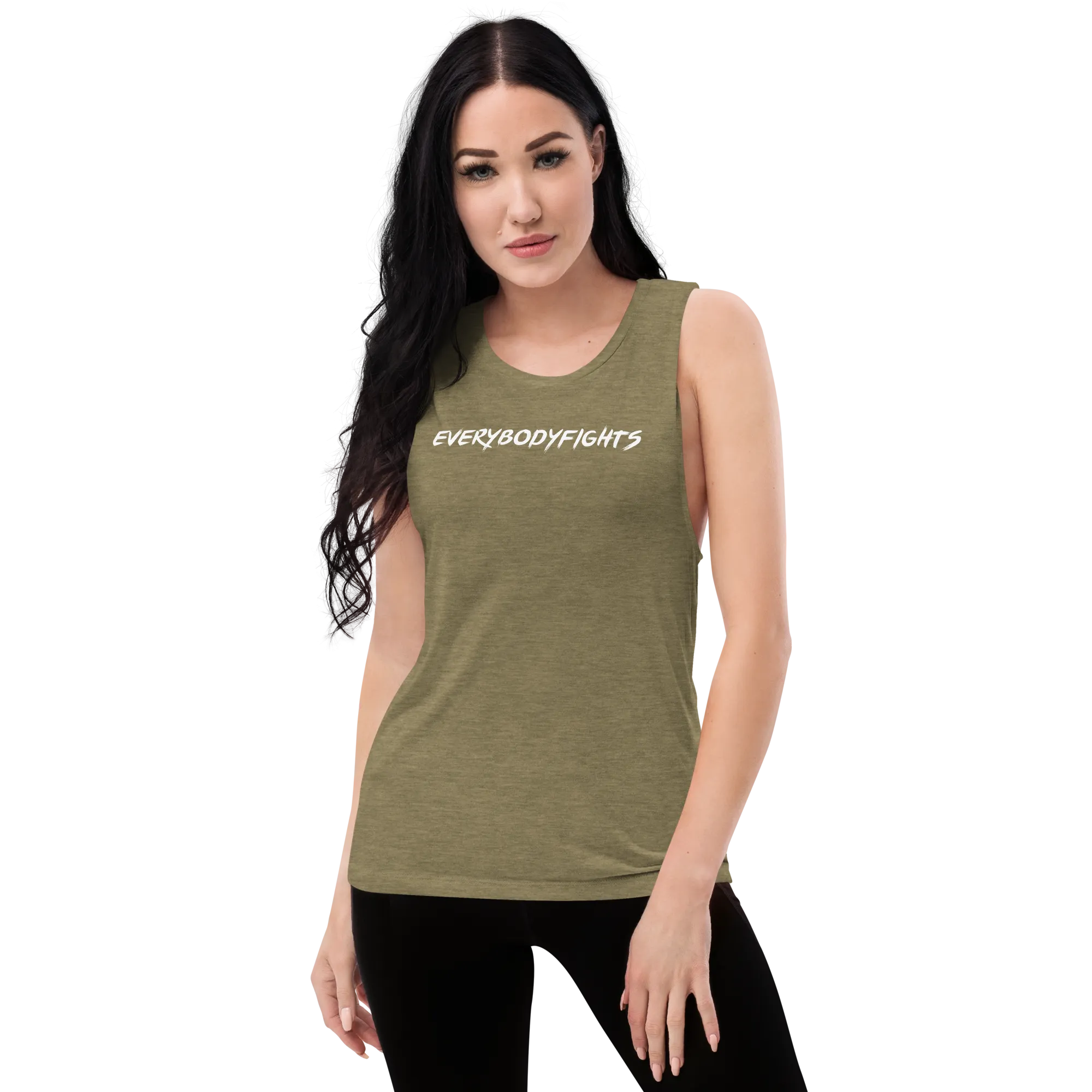 Ladies’ Muscle Tank everybodyfights brushstroke
