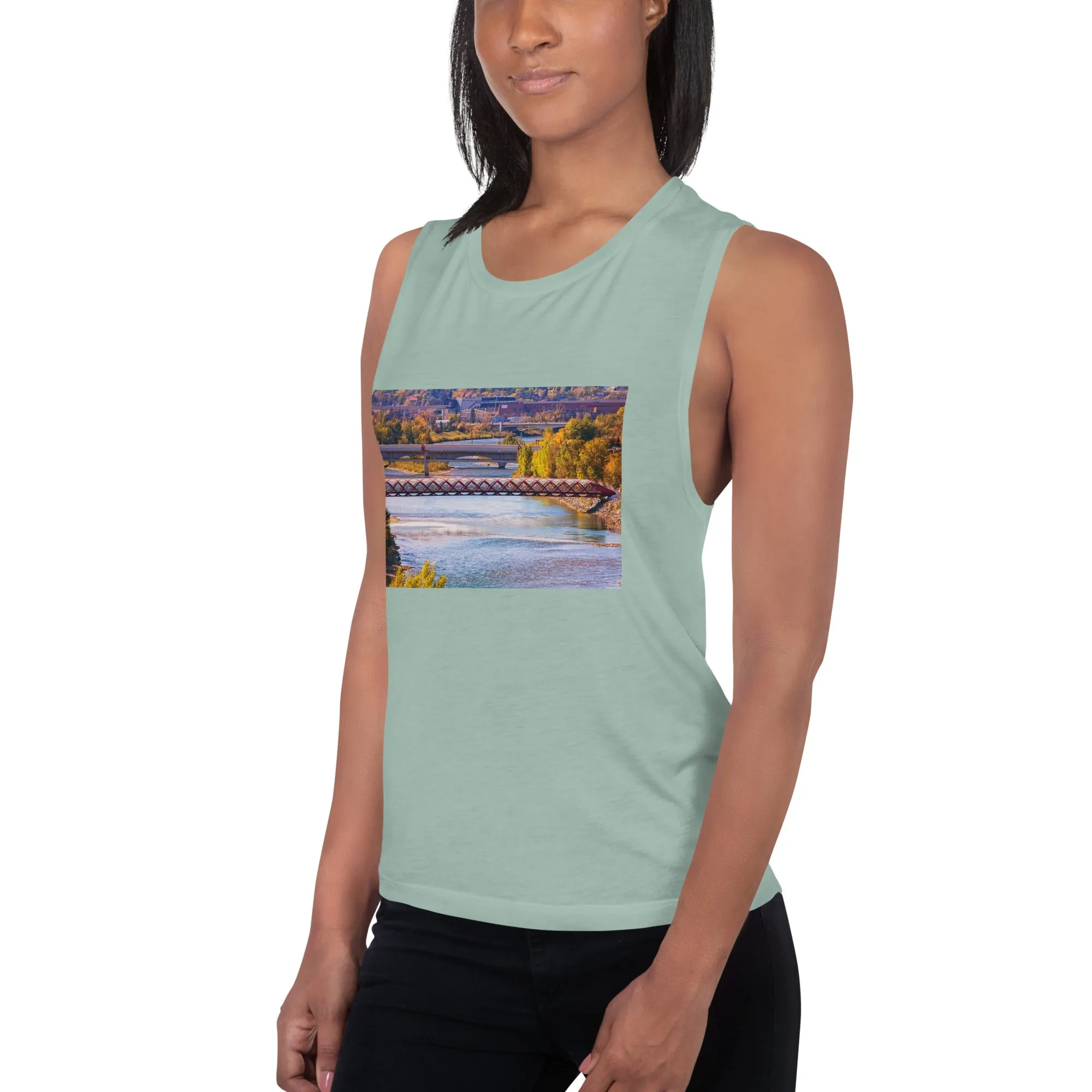 Ladies’ Muscle Tank - Peace Bridge McHugh Bluff Fall