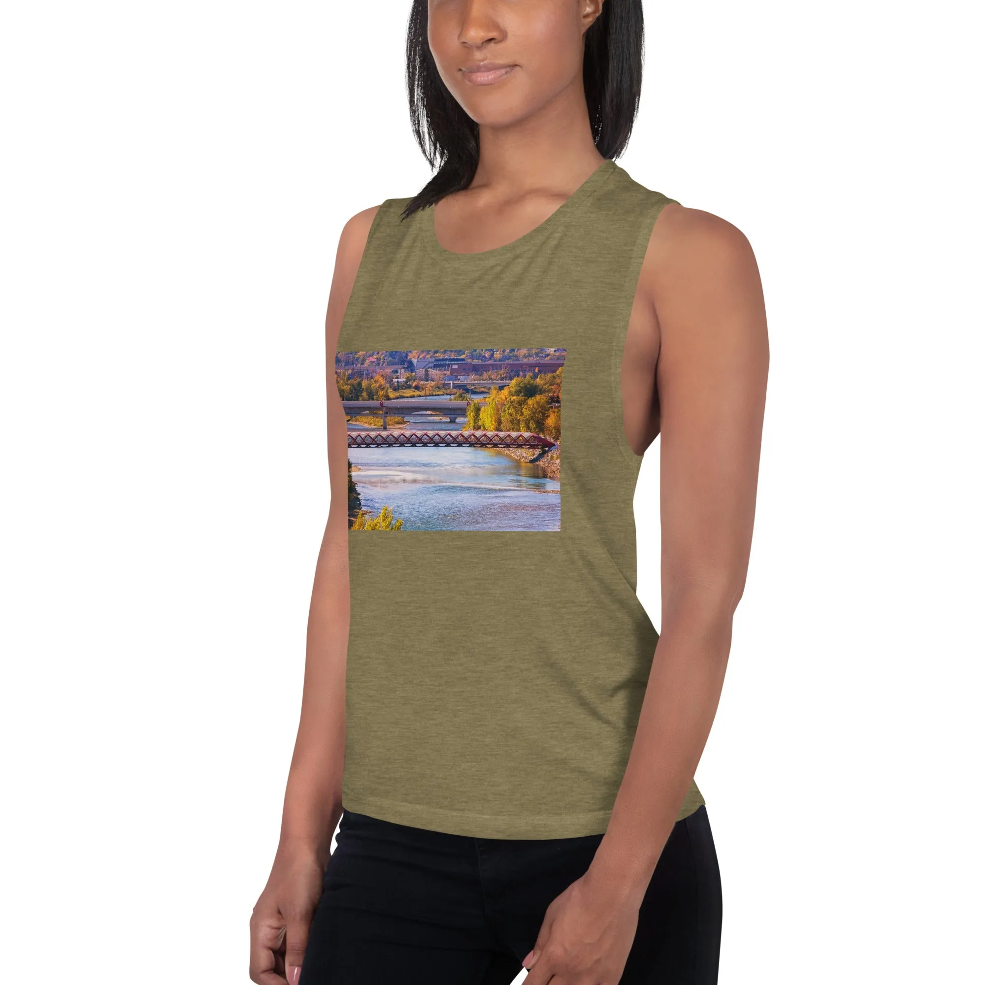 Ladies’ Muscle Tank - Peace Bridge McHugh Bluff Fall
