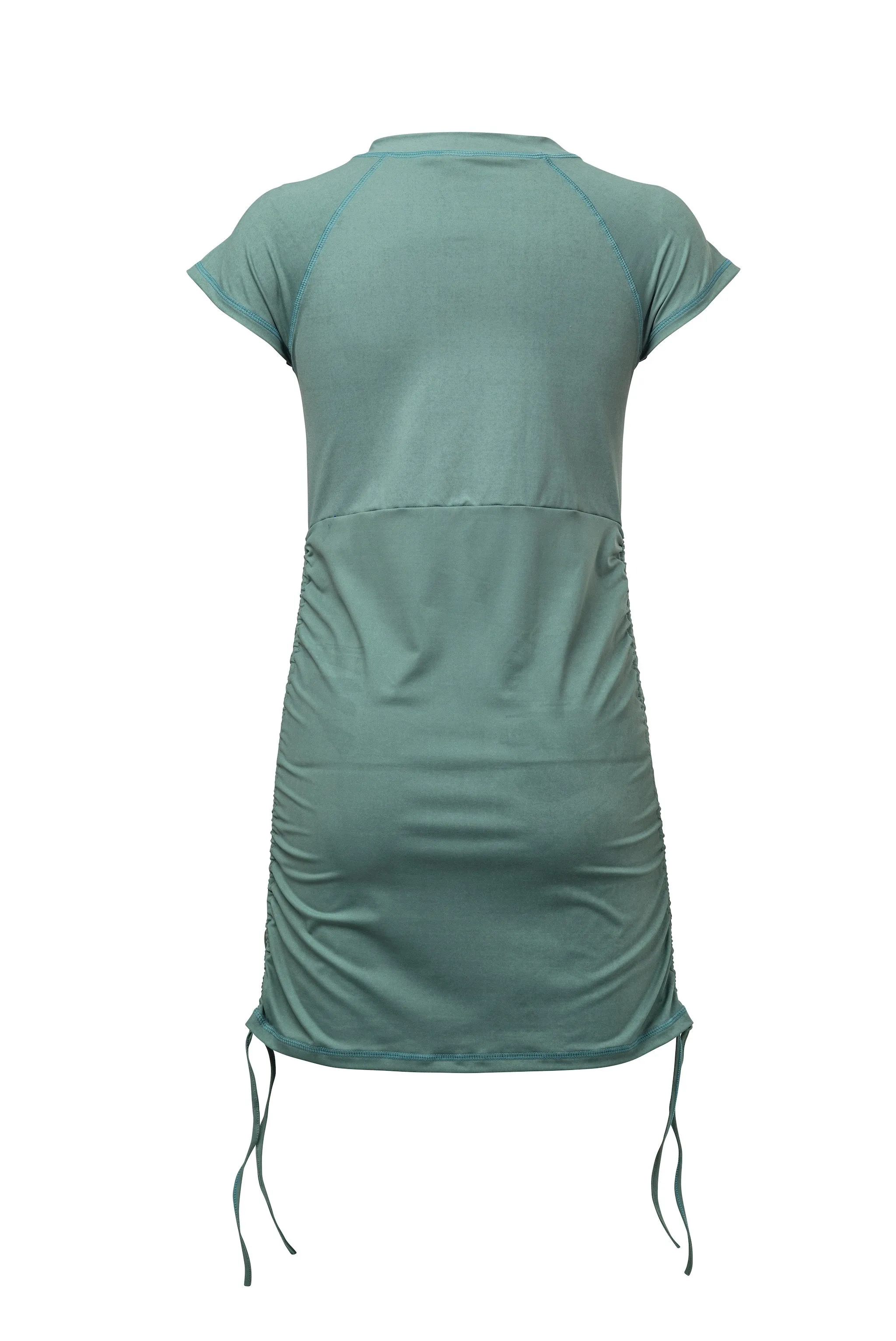 Ladies Sage Ruched SS Swim Dress