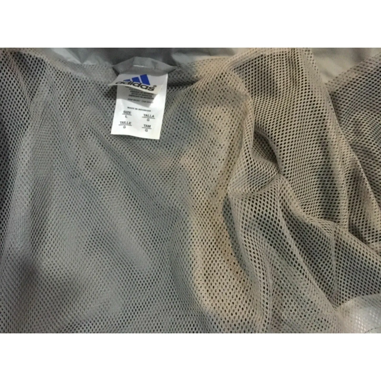 LARGE adidas Originals Men's 3 STRIPED mesh Windbreaker Jacket, Large