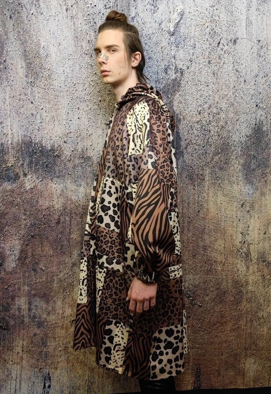Leopard jacket handmade festival animal print windbreaker