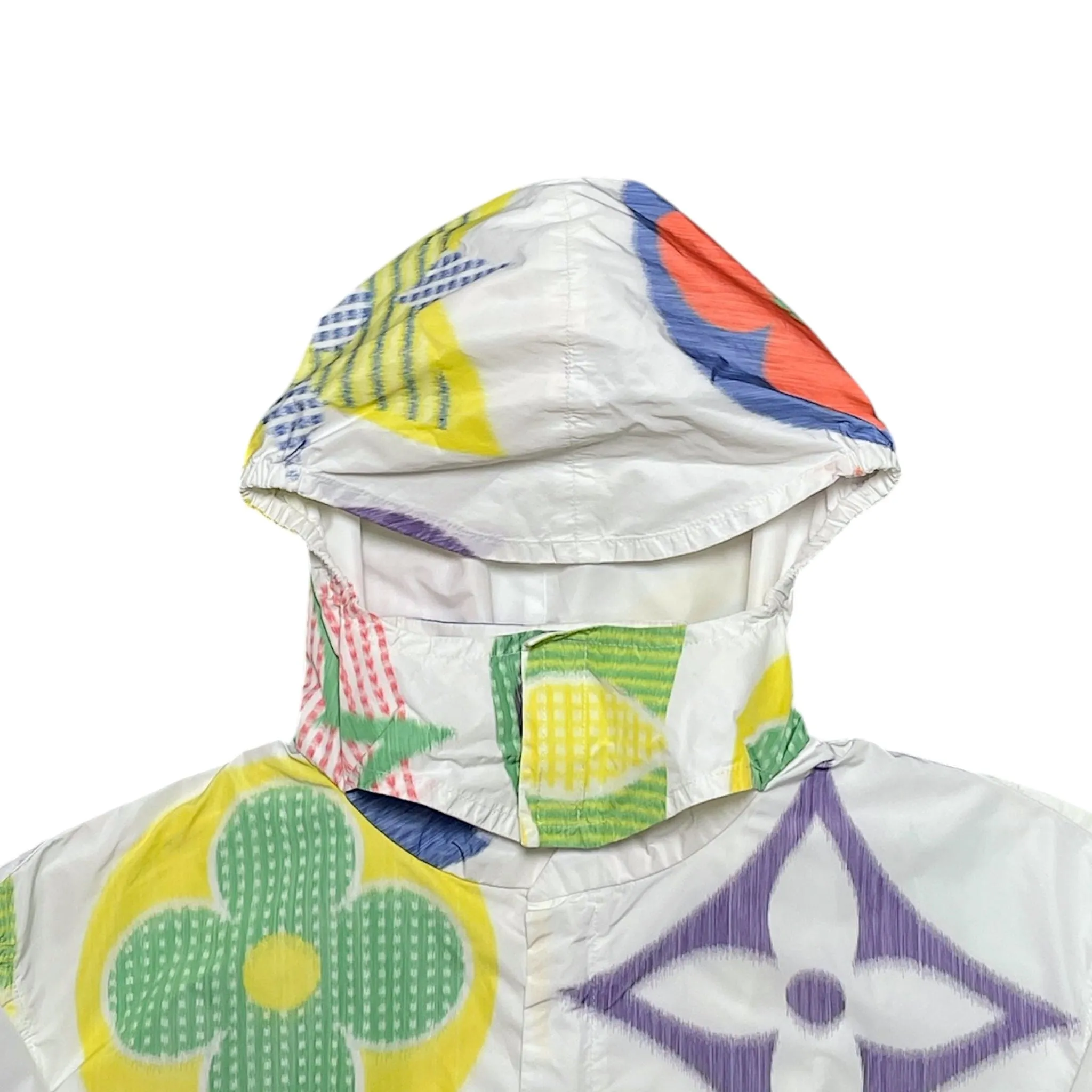 Louis Vuitton Flower Monogram Windbreaker Jacket White Multicolor Pre-Owned