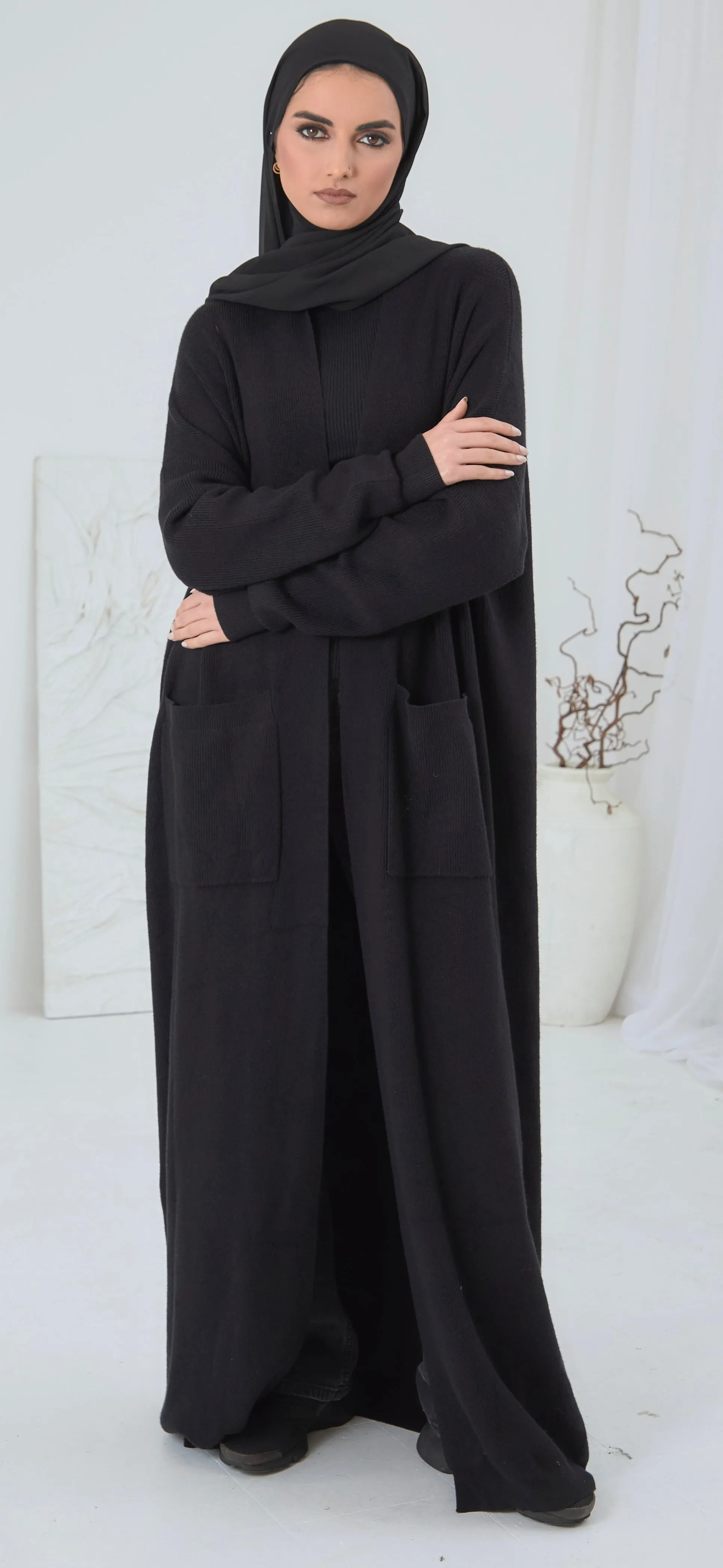 Maxi Modest Cardigan - Black