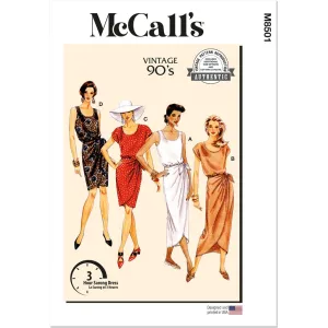 McCall's Pattern M8501 Misses' Mock Sarong Dress in Two Lengths