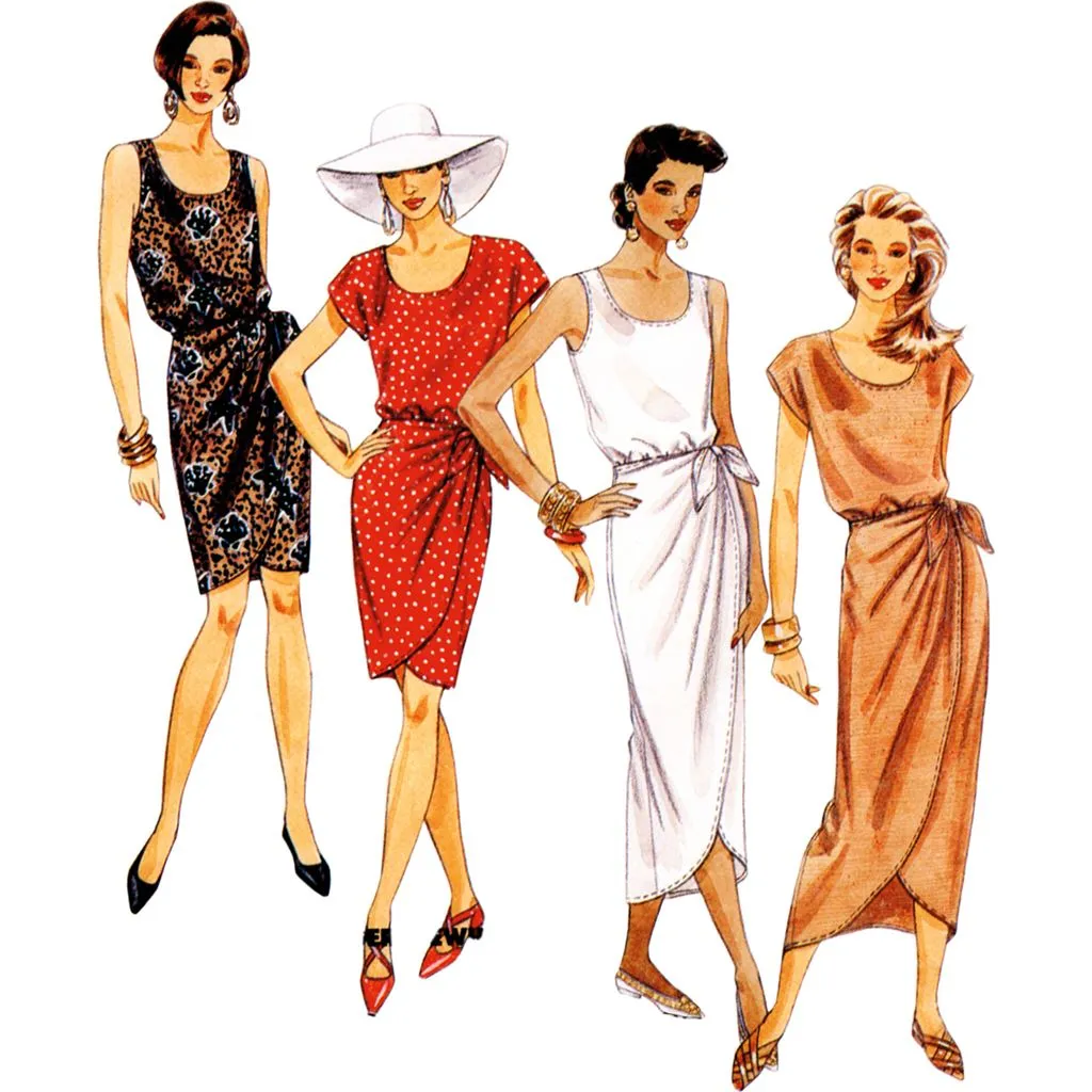 McCall's Pattern M8501 Misses' Mock Sarong Dress in Two Lengths