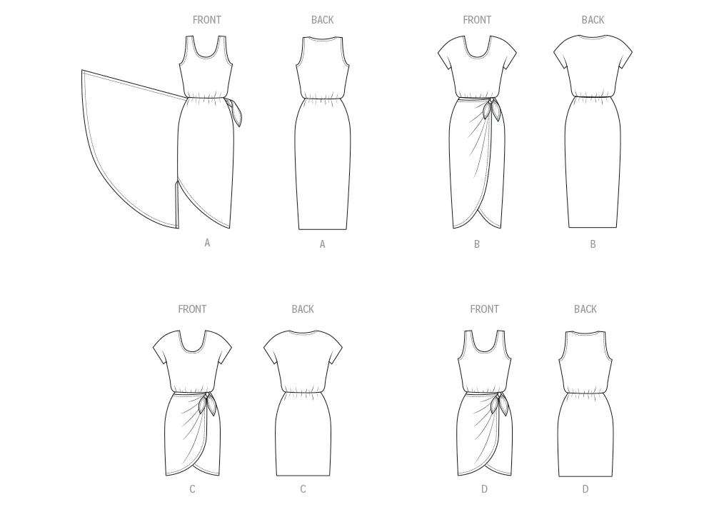 McCall's sewing pattern 8501 Mock Sarong Dress in Two Lengths