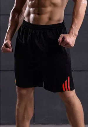 Men Black Polyester Regular Fit Sports Shorts