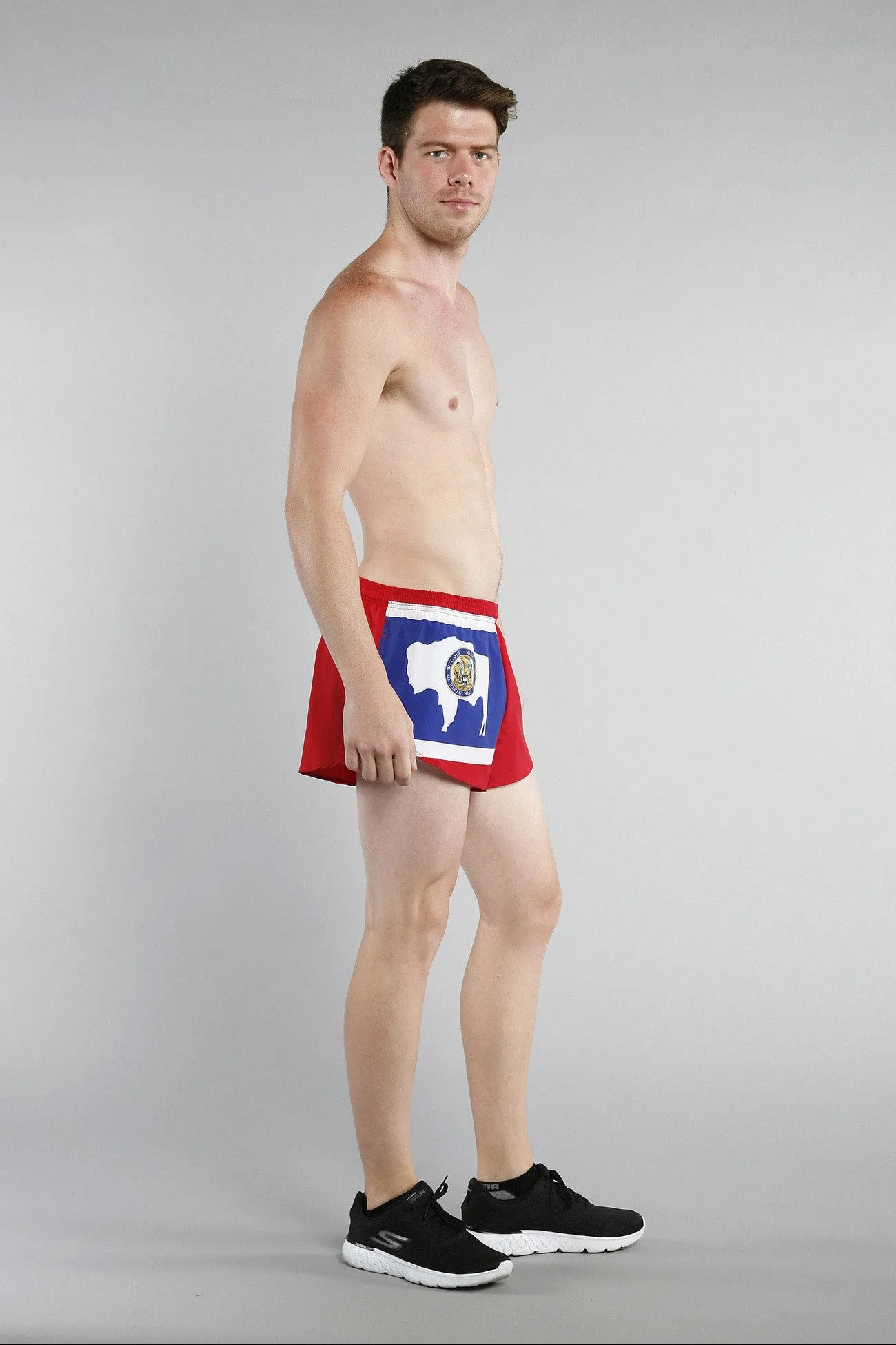 Men's 1" Elite Split Shorts- Wyoming